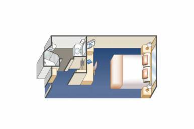 Interior stateroom floorplan, Discovery Princess, Princess Cruises