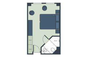 Deluxe Stateroom Floor Plan, River Queen, Uniworld