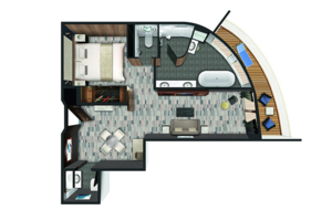 Owner's Suite Floorplan, Norwegian Spirit