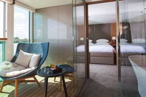 View to bedroom, Royal Owner's Suite, Scenic River Cruising