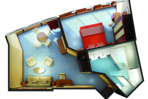 Deluxe Owner’s Suite Floorplan, Norwegian Star