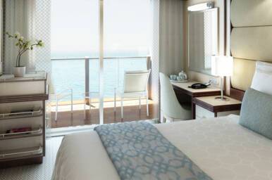 Image based on a Balcony stateroom- Balcony with an Obstructed View configuration may differ, Discovery Princess, Princess Cruises