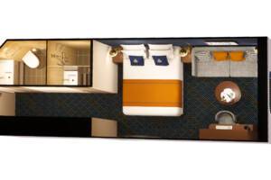 Deluxe Oceanview Floor Plan, Queen Anne, Cunard