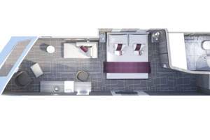 Deluxe Ocean View Stateroom floor plan, Celebrity Edge