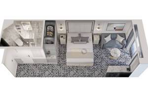 Deluxe Ocean View Stateroom Floor Plan, Riviera, Oceania Cruises