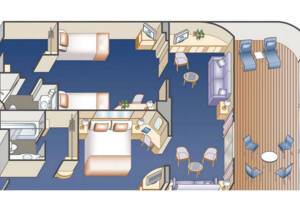 Family Suite Floorplan, Crown Princess, Princess Cruises