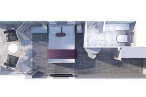 Edge Single Stateroom floor plan, Celebrity Apex