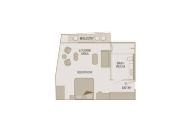 Royal Panorama Suite Floorplan, Scenic Ruby - Configuration may vary