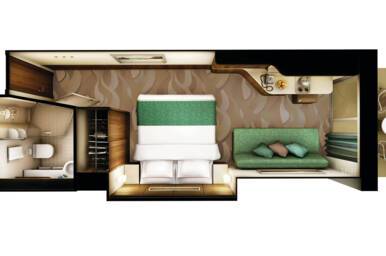Family Balcony Stateroom floor plan, Norwegian Escape