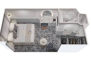 Inside Stateroom Floor Plan, Riviera, Oceania Cruises