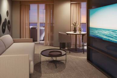 The Haven Aft-facing Owner's Suite, Living, Norwegian Prima