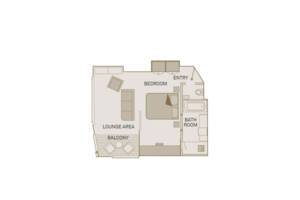 Floor Plan, Royal One-Bedroom Suite, Scenic Azure