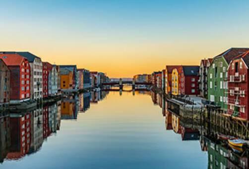 Sunset view over Trondheim