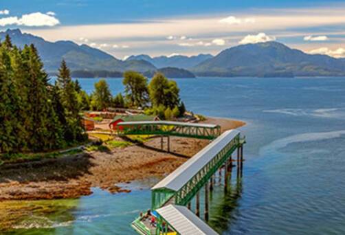 A panoramic view of Icy Strait Point