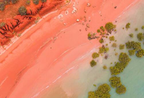 A bird's eye view of Roebuck Bay in Broome