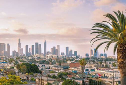 A panoramic view of Los Angeles' cityscape