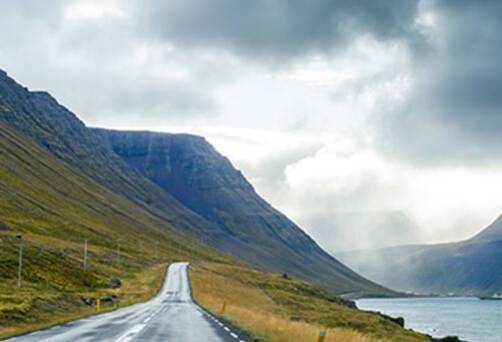 Road leading into Isafjordur