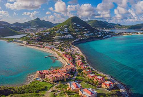 An aerial view over Philipsburg