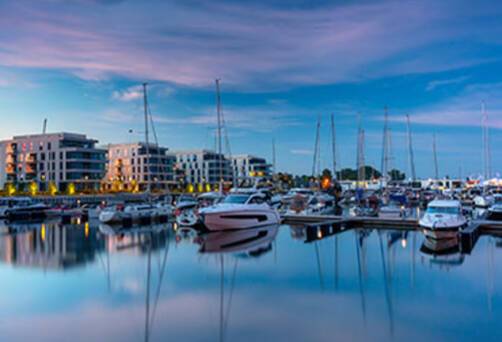 A panoramic view of Gdynia's harbour