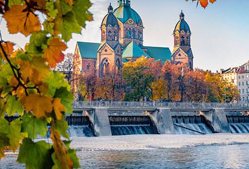 The view of Munich from the river
