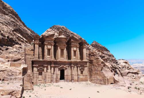 Ancient temple in Petra, Jordan