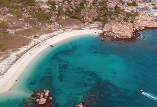 An aerial view of Vansittart Bay