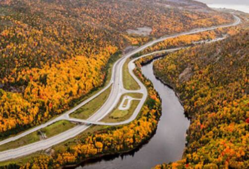 An aerial view of Corner Brook