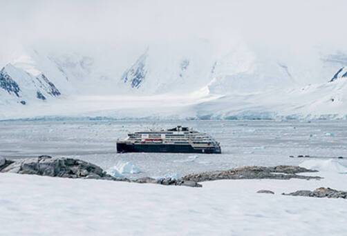 MS Fridtjof Nansen in Damoy Point, Antarctica