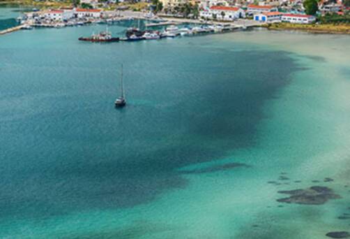 A panoramic aerial view of Souda Bay