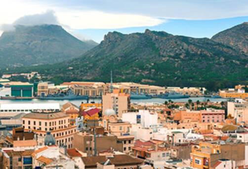 A panoramic view of Cartagena in Spain