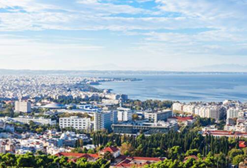 A panoramic aerial view of Thessaloniki