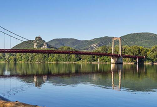 The bridge over the Rhone River in Viviers