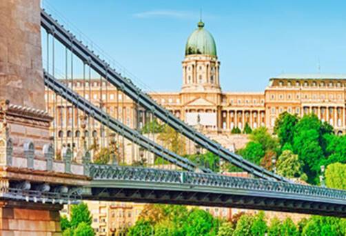 A panoramic view of Chain Bridge in Budapest