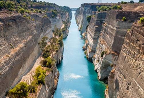 The view of the Corinth Canal
