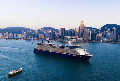 Celebrity Solstice sailing into port