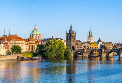 A panoramic view of Prague