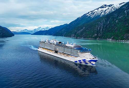 A rendered image of Star Princess in Skagway, Alaska