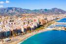 An aerial view of Malaga's coastline