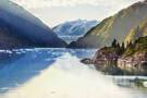 A panoramic view of Tracy Arm Fjord