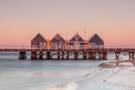A panoramic view of Busselton at sunset