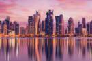 Doha's cityscape reflected in the water