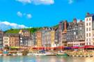 A panoramic view of Honfleur's harbour