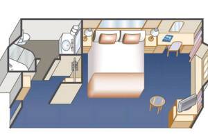 Oceanview Stateroom Floorplan, Caribbean Princess, Princess Cruises