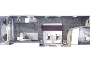 Deluxe Ocean View with Porthole floor plan, Celebrity Apex