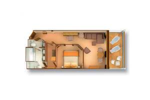 Penthouse Suite, Floor Plan, Seabourn Sojourn