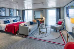 Queen Suite Lounge Area & Bedroom, Queen Mary 2, Cunard
