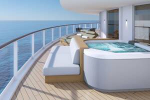 The Haven Aft-facing Owner's Suite Hot Tub, Deck 11 only, Norwegian Prima