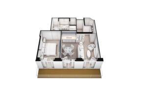 Explorer Suite floor plan, Seven Seas Explorer