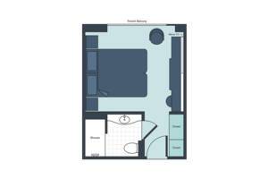 Deluxe French Balcony Floor Plan, S.S. Joie de Vivre, Uniworld