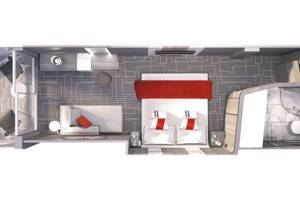 Deluxe Porthole floor plan, Celebrity Ascent